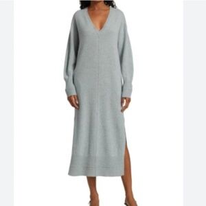 Remain Birger Christensen Blue Nova Knit Merino Wool Sweater Midi Dress